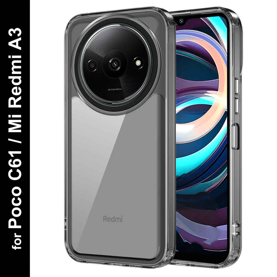 Zapcase Back Cover for Poco C61 | Space-Black