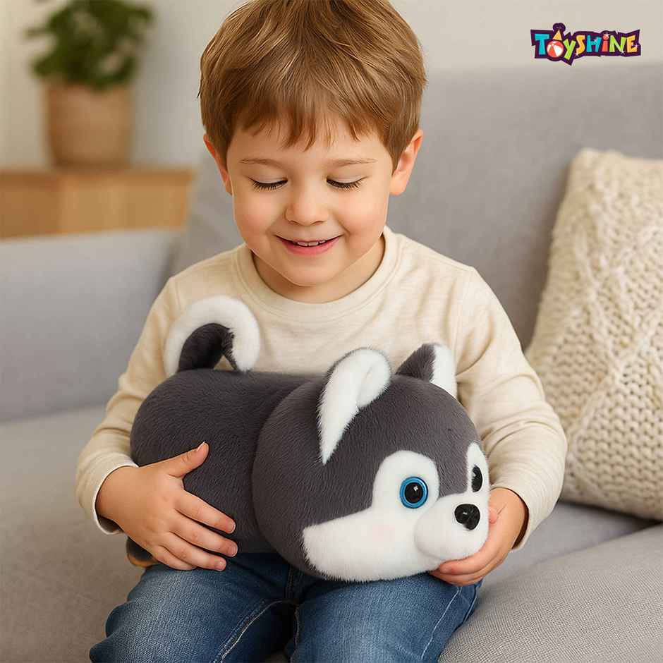Spanker Reversible Husky Dog Soft Toy 2 in 1 Flip Plush for Kids | 19 cm