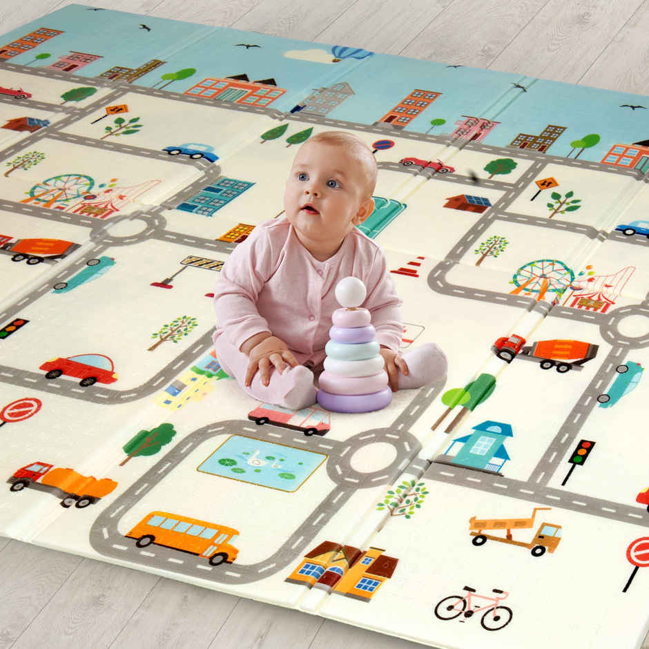 LuvLap Cityscape Double Sided Water Proof Baby Floor Mat Multicolor
