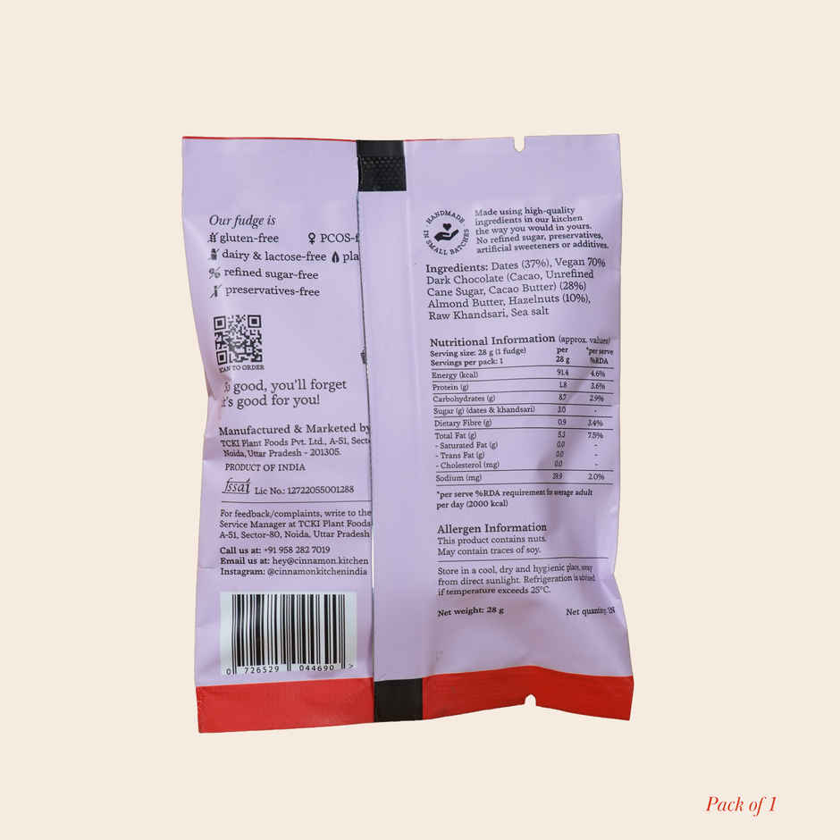 The Cinnamon Kitchen Cacao, Hazelnut & Date Fudge Brownie