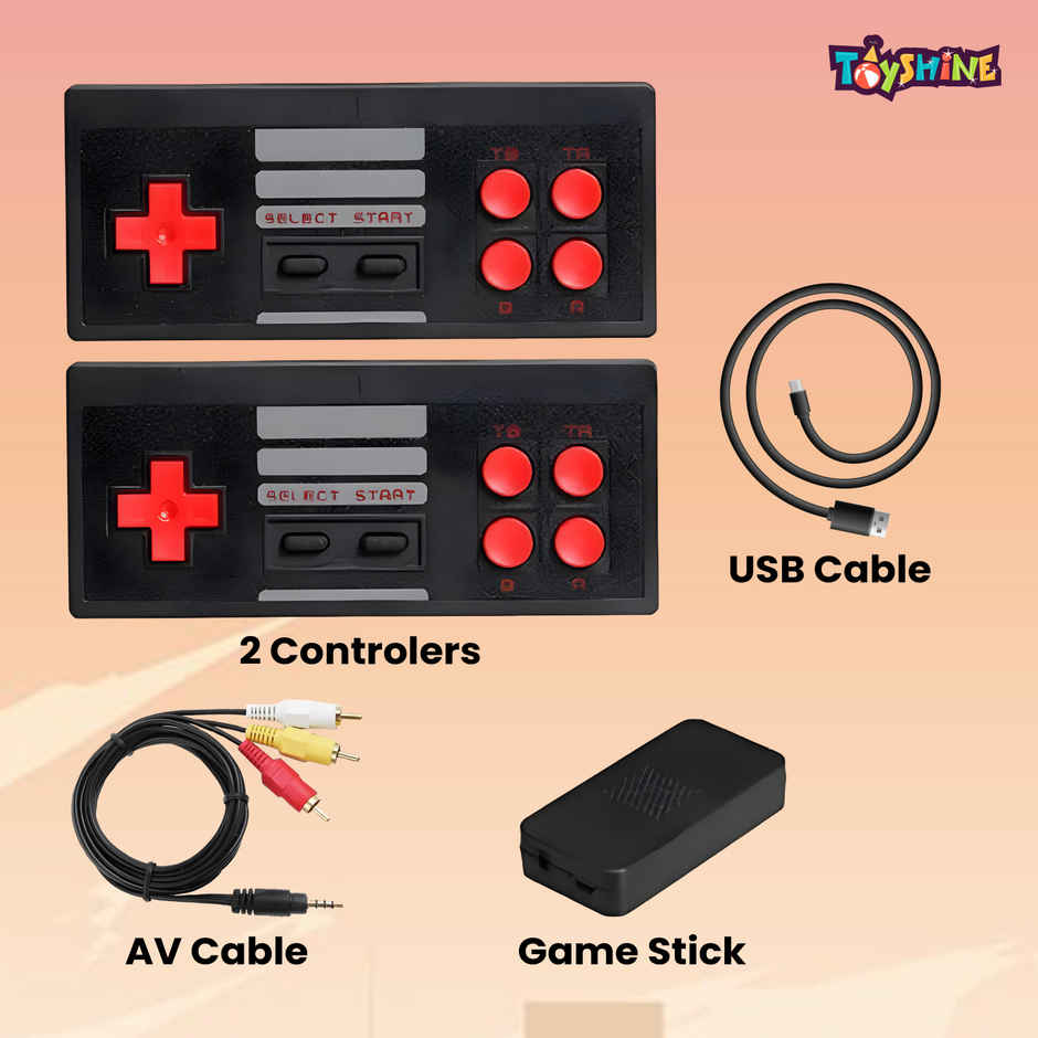 Toyshine Plug And Play Wireless Hd 1080P Tv Video Game For Kids Game Stick Dongle (Multicolor)