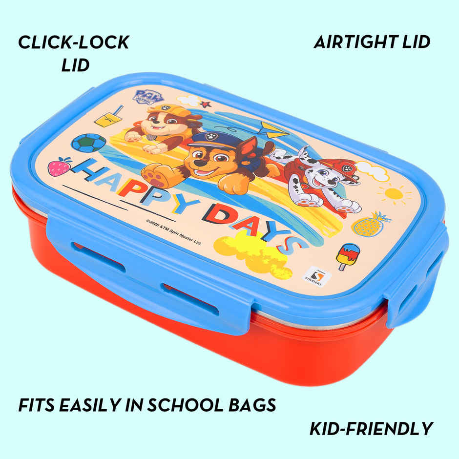 Striders Paw Patrol Single Compartment Lunch Box With Cutlerys Multicolor | 310 ml