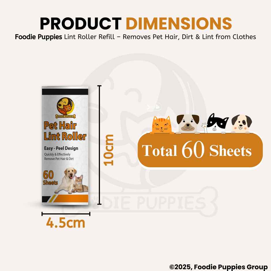 Foodie Puppies Pet Hair Remover Lint Roller Refill