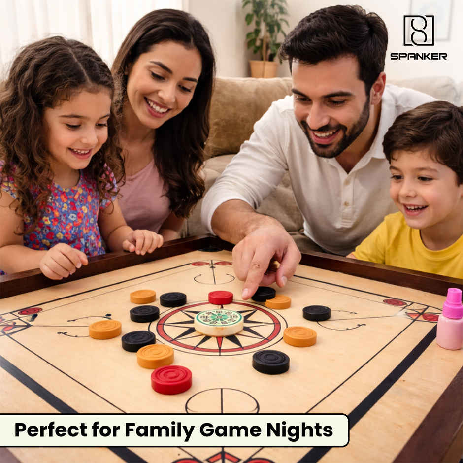 Spanker Sports Plastic Carrom Playing Coins Set with 1 Striker & Powder