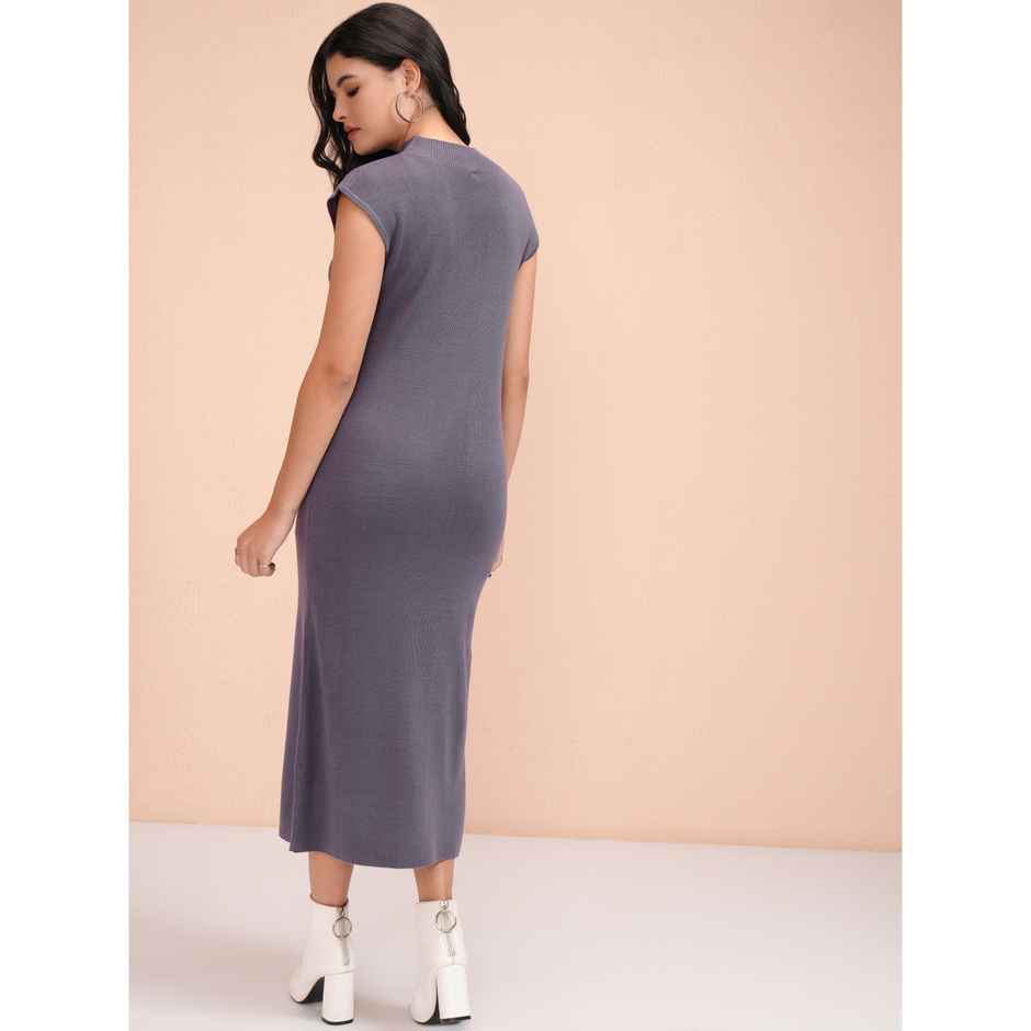Tokyo Talkies Women's Solid Bodycon Sweater Dress | Purple - S