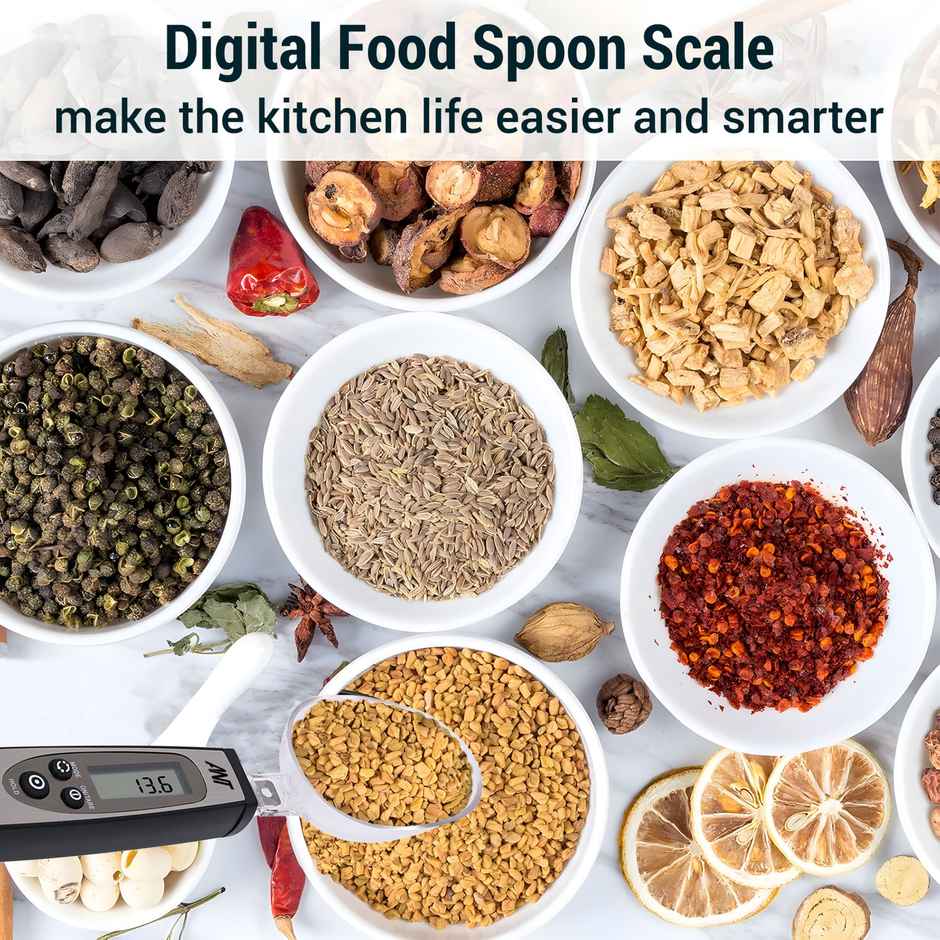 Ant AEKSS10 Digital Food Measuring Scoop Scale - Electronic Kitchen Measuring Spoon Scale | Grey