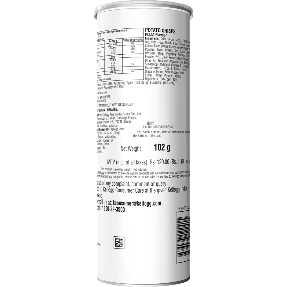 Pringles Potato Chips Pizza Flavour