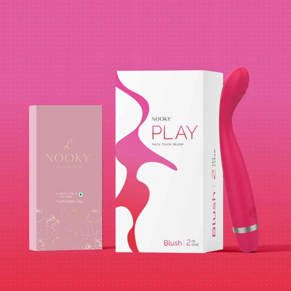 Nooky Blush 2 in 1 Intimacy Kit Womens Massager and Aphrodisiac Chocolate