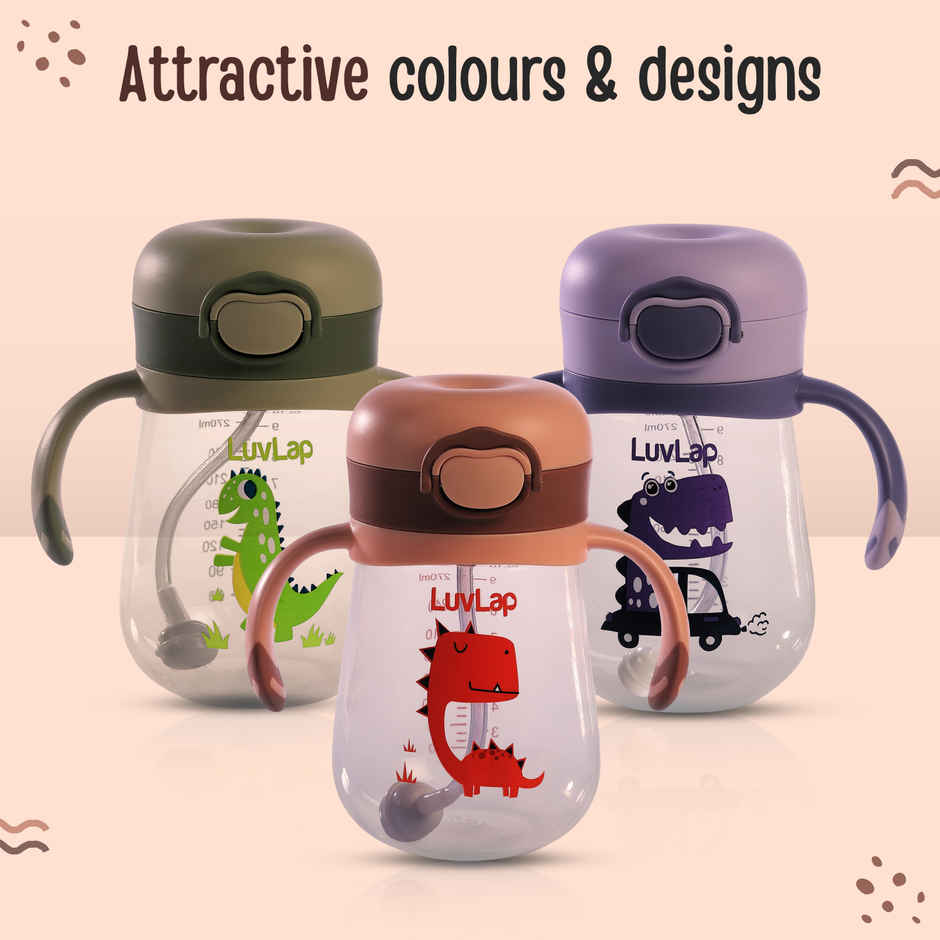 Luvlap Straw Sipper Cup with Handle | 300 ml