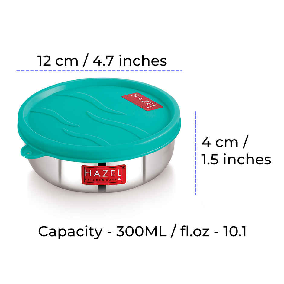 Hazel Stainless Steel Container, Airtight Lid, For Lunch Box & Kitchen Storage, Silver
