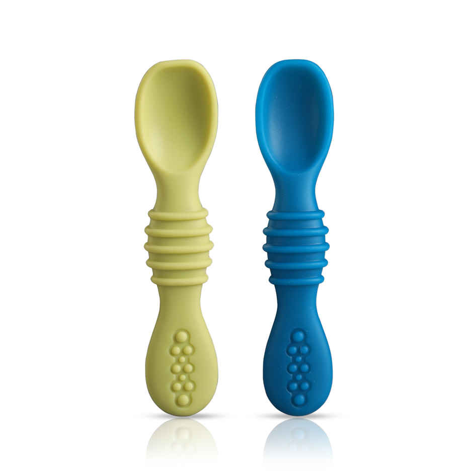 LuvLap Silicone Spoons for Baby Feeding and Led Weaning Feeding and Training Spoons