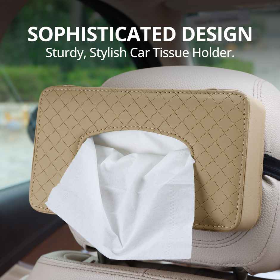 Robustt Plastic Tissue Holder | Beige