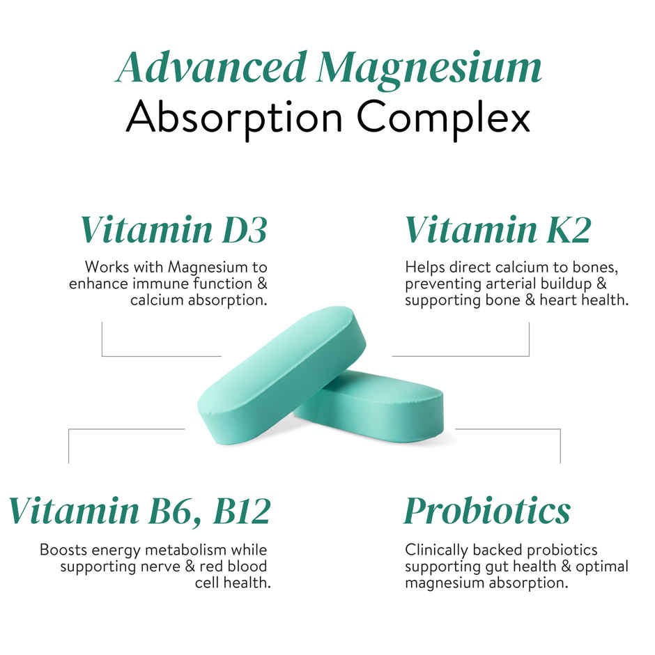 Happy Cultures 5X Magnesium -1400mg | Glycinate, Liposomal, Aquamin, D3, K2 | Sleep, Muscle, Heart | 60 Pcs