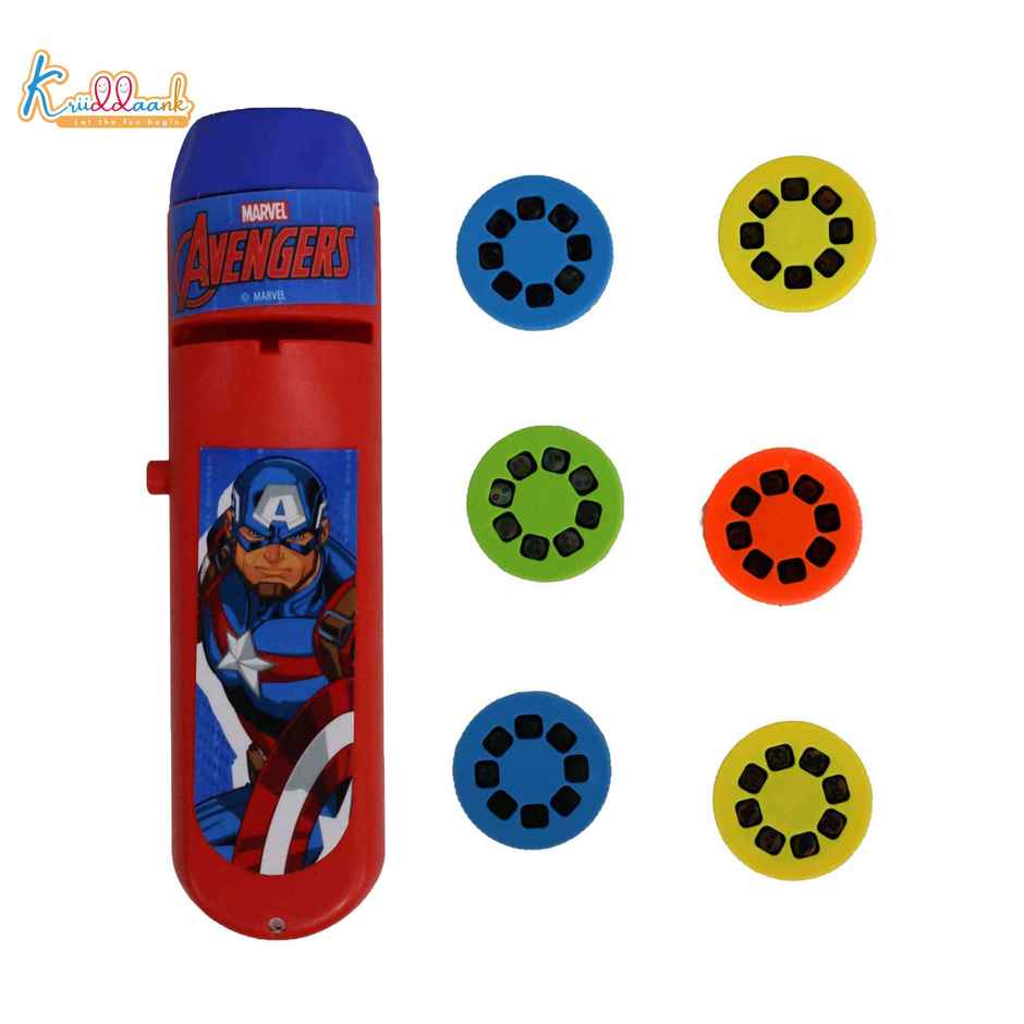 Kriiddaank Marvel Avenger Projector Torch Handheld Light Battery Operated, Flashlight with 6 Slide