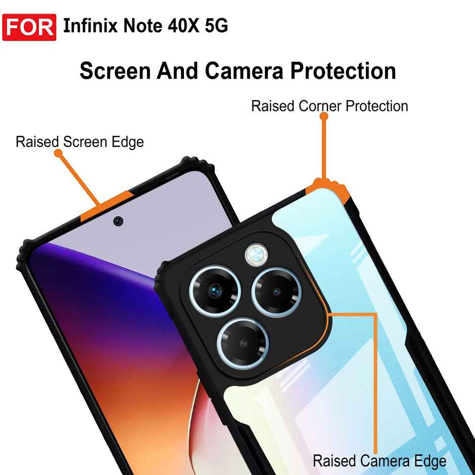 Zapcase Back Cover for Infinix Note 40X 5G | Matte-Black