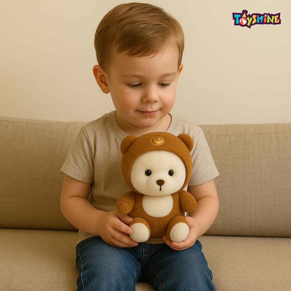 Spanker Cute Bear Soft Toy with Hoodie Plush Teddy for Kids Multicolor | 20 cm