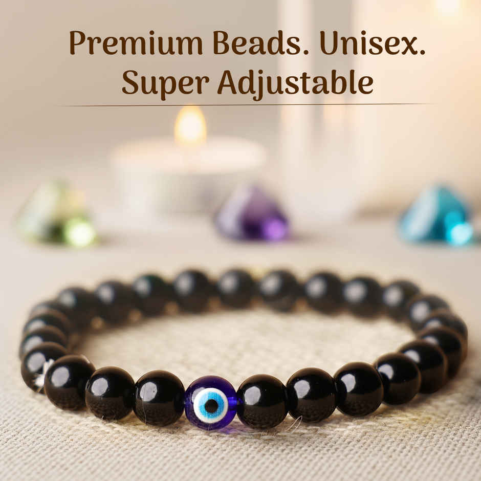 Cycle Pure Om Shanthi Blue Quartz Evil Eye Bracelet Protection From Negativity