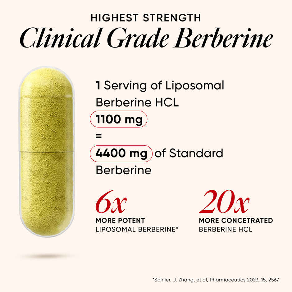 Wellbeing Nutrition Slow Liposomal Berberine HCL | 1100 mg | High Strength