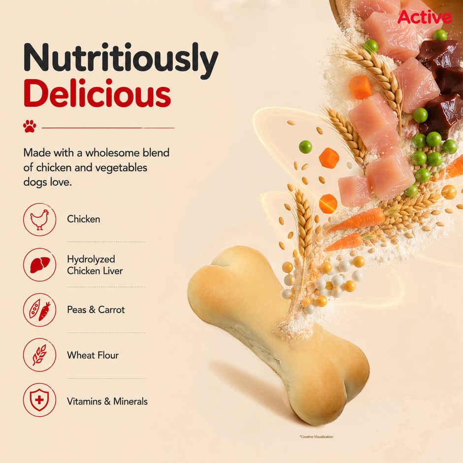 Active Chicken Flavour Biscuits Dog Treat (Buy 1 Get 1 Free)