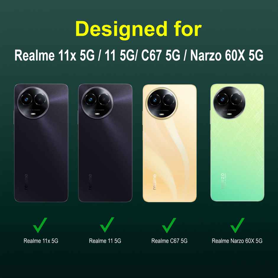 Zapcase Back Cover for Realme 11x 5G | Magic-DarkGreen