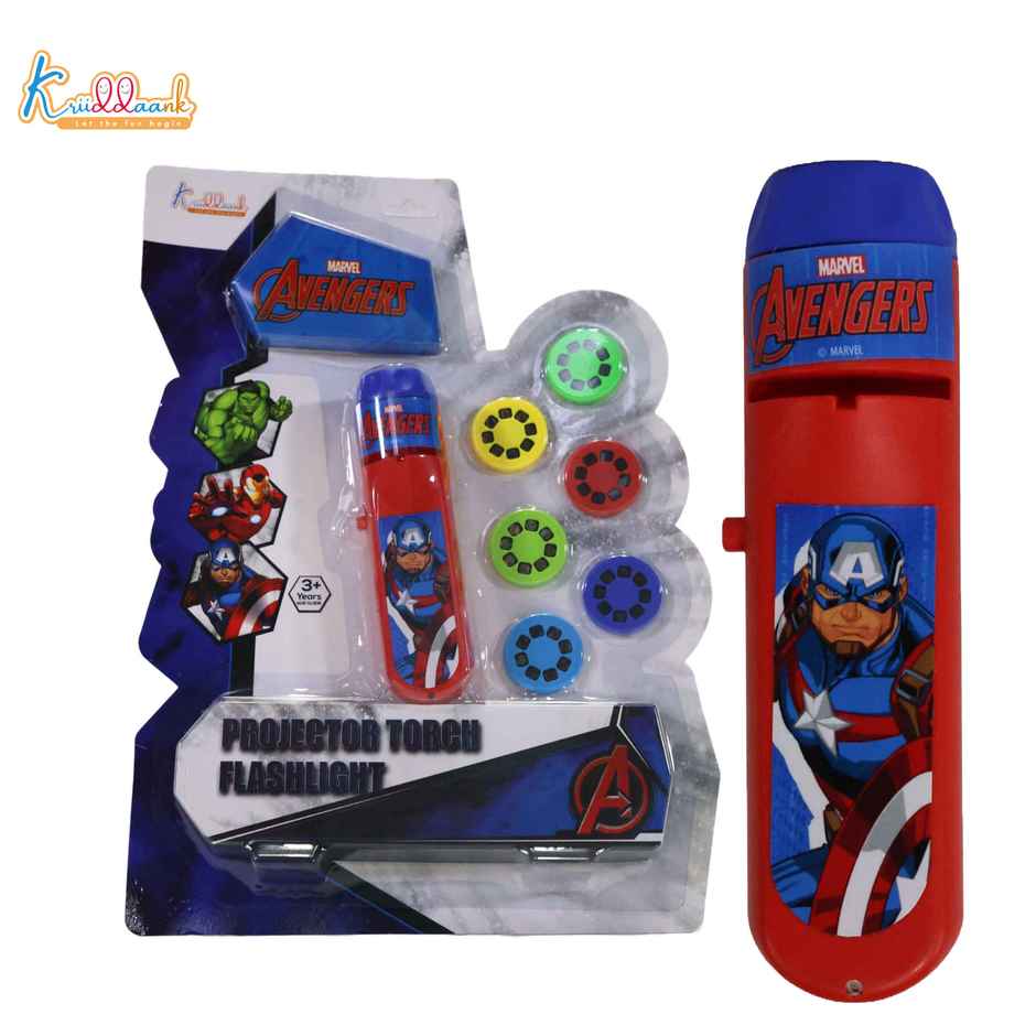 Kriiddaank Marvel Avenger Projector Torch Handheld Light Battery Operated, Flashlight with 6 Slide