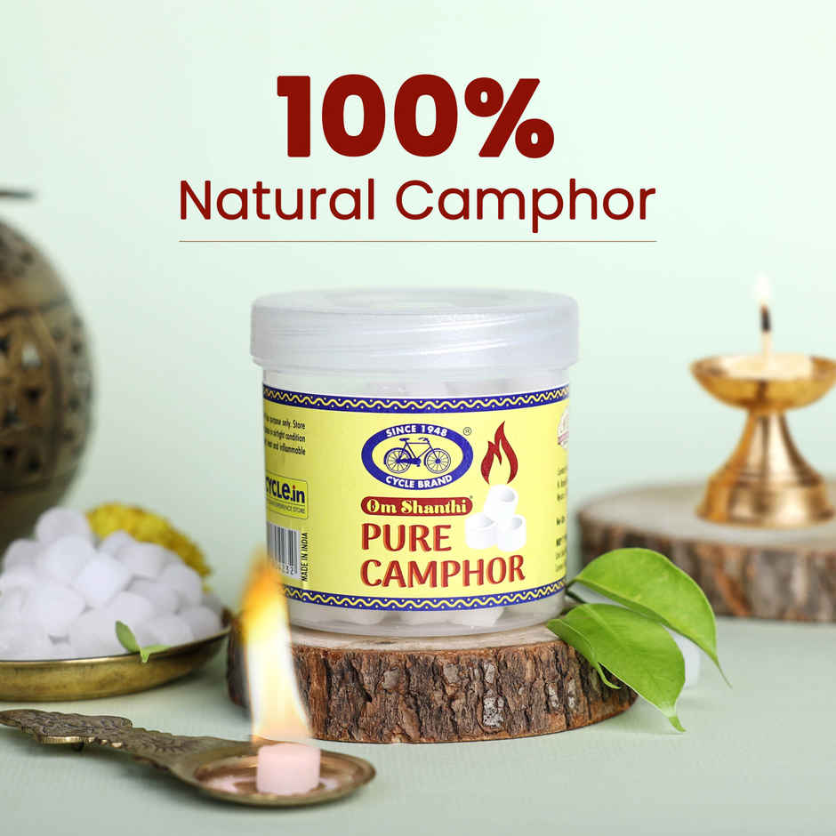 Cycle Pure Om Shanthi Camphor Round Tablets Jar | Natural & Residue-Free Combo
