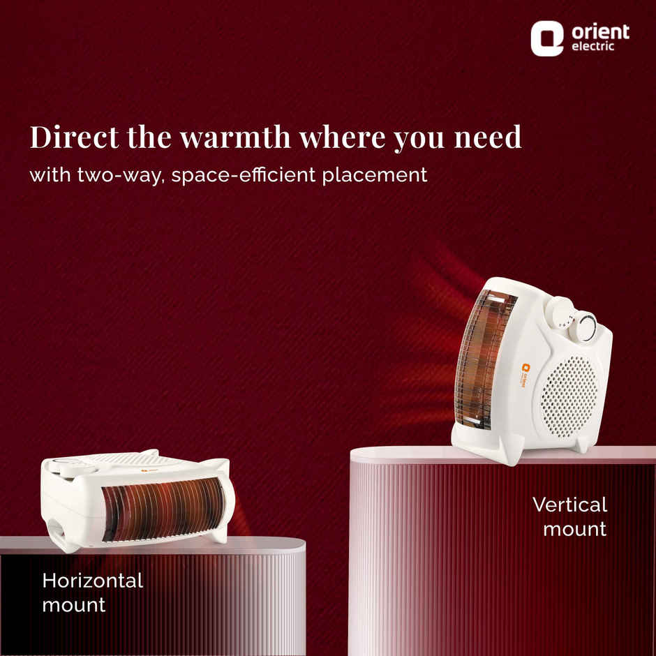 Orient Electric Areva Portable Room Heater|2000W|1-year replacement warranty|White