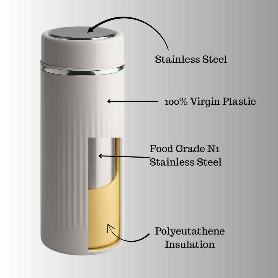 Sugar Homeware Hydro Sip Double Wall Hot & Cold Bottle | Grey