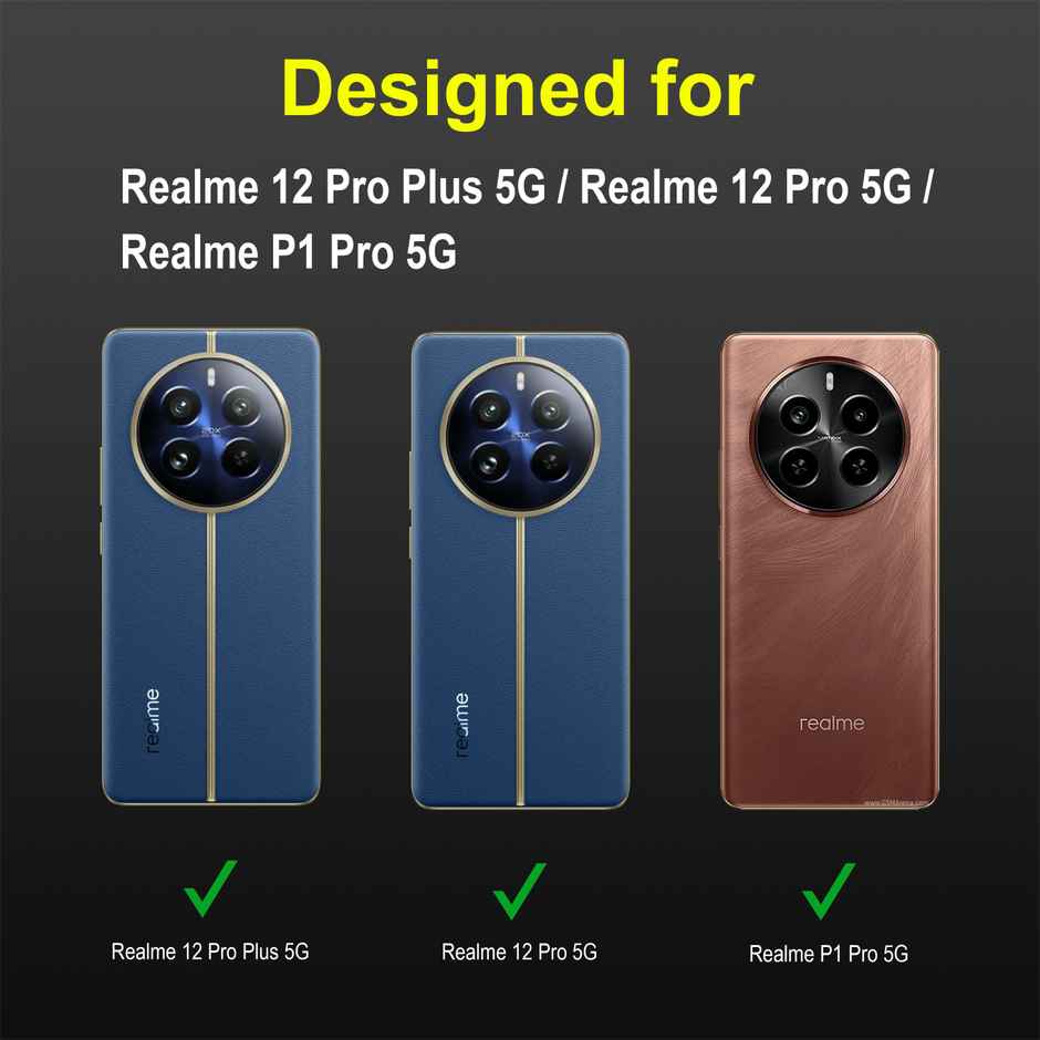 Zapcase Back Cover for Realme 12 Pro Plus 5G | Magic-Black