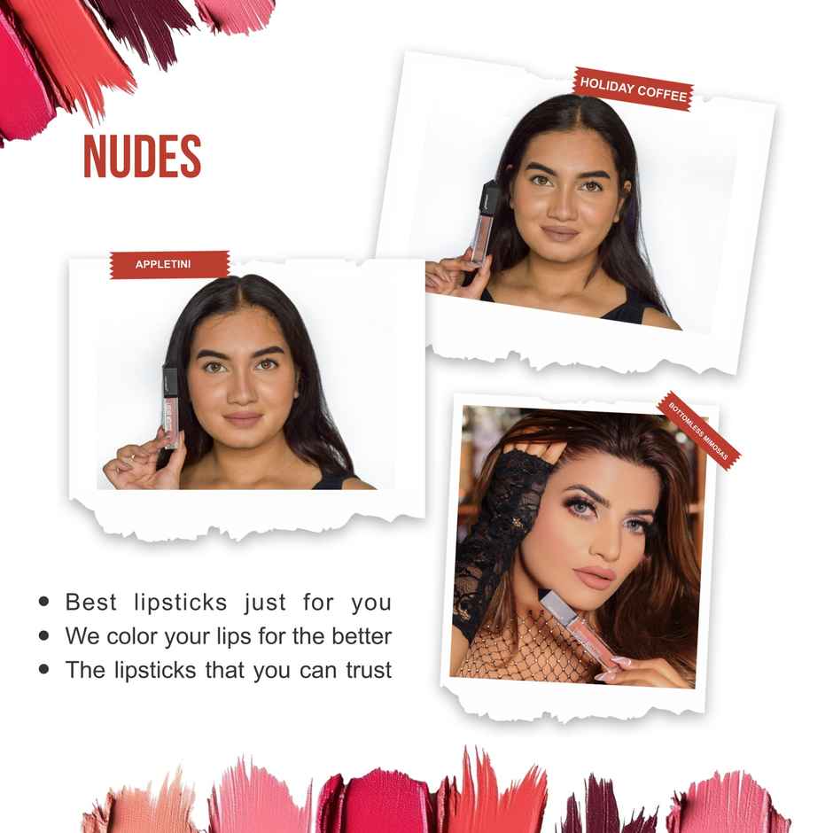 Love Earth Liquid Mousse Matte Lipstick | Nudes | Pack of 3