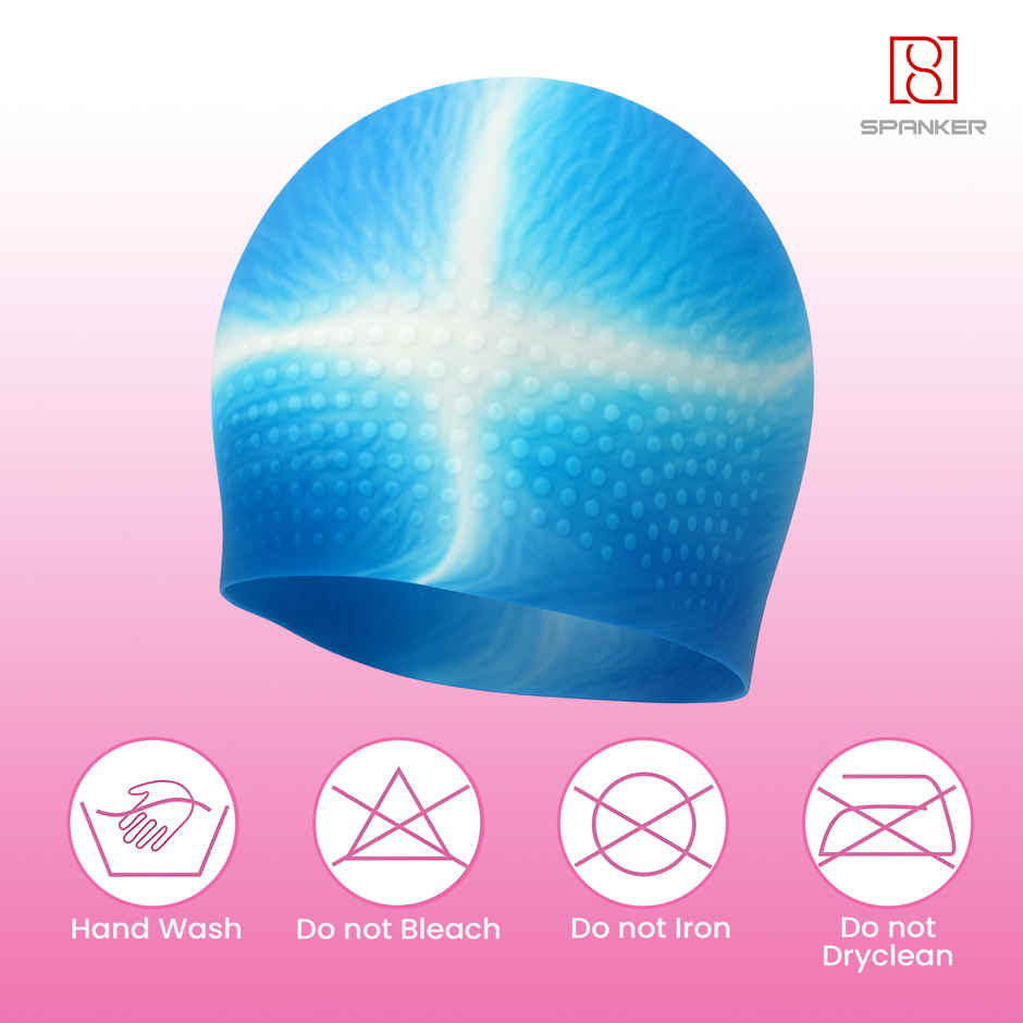 Spanker Sports Bubble Swimming Cap for Boys, Stretchable Swim Cap Kids