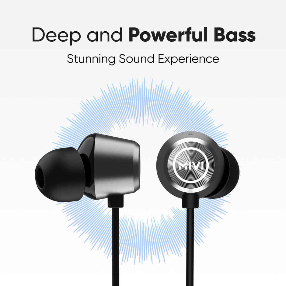 Mivi Collar D25 Earphones With Fast Charge 24 H Playtime |Powerful Bass Bluetooth Headset-Black