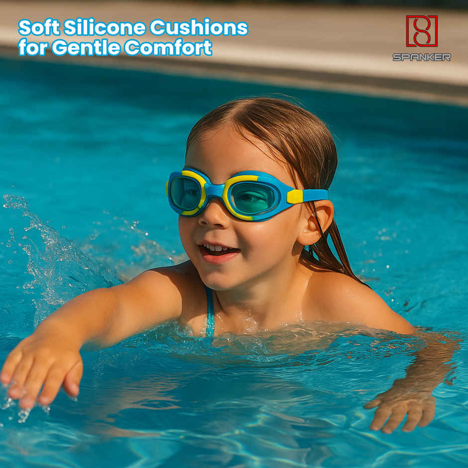 Spanker Sports Kids Swimming Goggles, Anti-Fog UV Lens with Soft Strap Boys