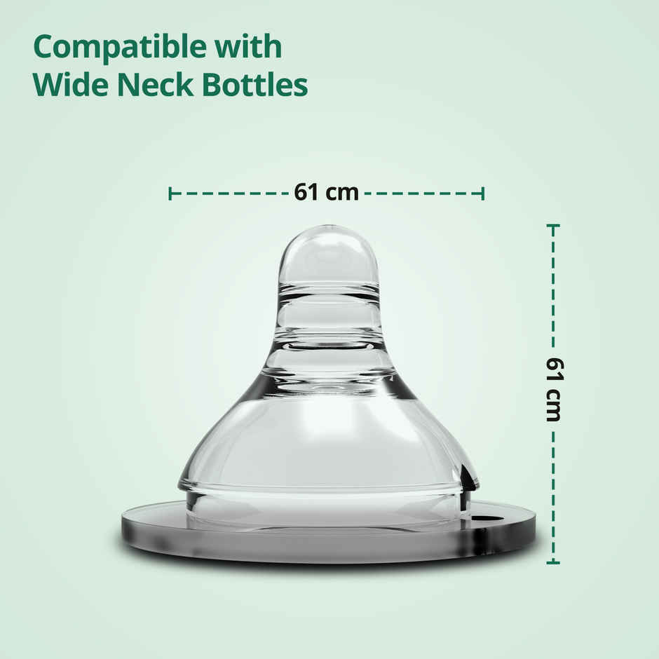 LuvLap Anti Colic Natura Flo Teat Nipple for Wide Neck Bottle Variable Flow 9m