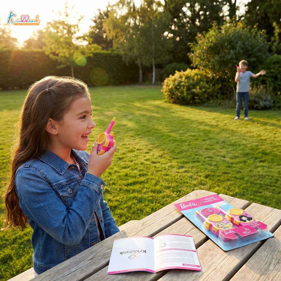 Kriiddaank Barbie Walkie Talkie for Kids 100 ft Range 2 Pack Battery Operated Communication Toy