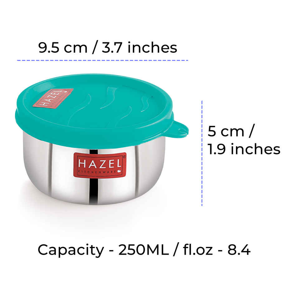 Hazel Stainless Steel Container, Airtight Lid, For Lunch Box & Kitchen Storage
