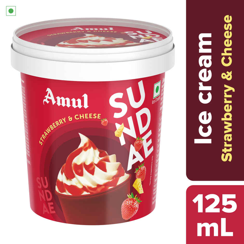 Amul Sundae Cheese Strawberry Ice Cream Cup
