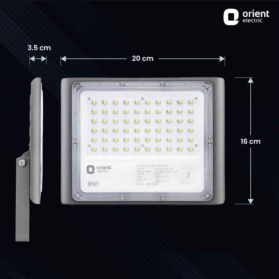 Orient Electric Razor Flood Light 30W|IP65 Waterproof LED Flood Light|Wide Beam Angle|Cool White