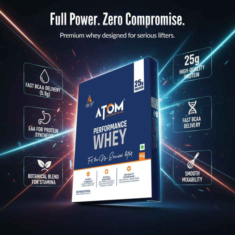AS-IT-IS ATOM Performance Whey with Herbs & DigeZyme | 25g Protein | Chocolate