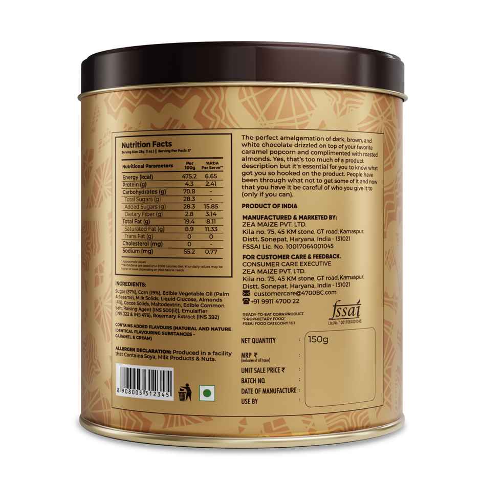 4700BC Nutty Tuxedo Chocolate Gourmet Popcorn Tin