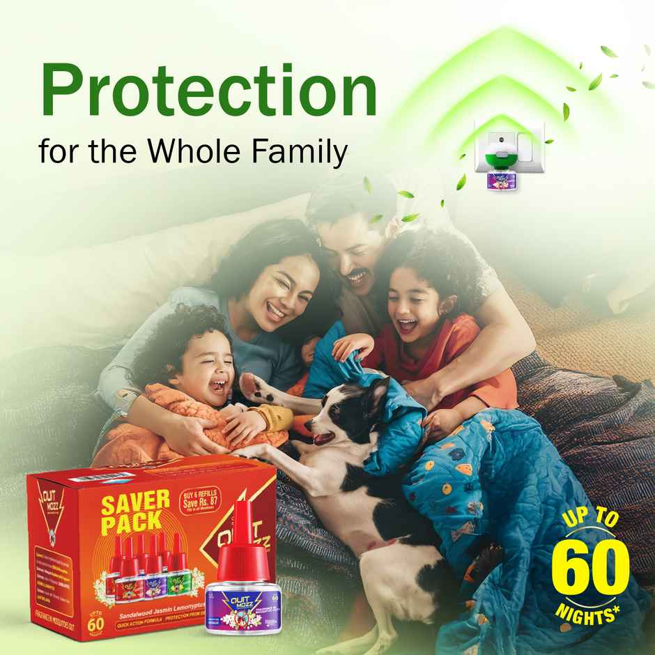 Quitmozz Saver Aromatic Lemonyptus, Sandalwood & Jasmin Liquid Vaporiser Mosquito Repellent