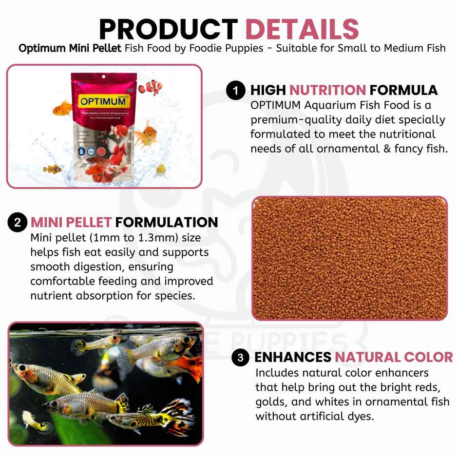 Foodie Puppies Mini Pellet Fish Food for Aquarium Fish