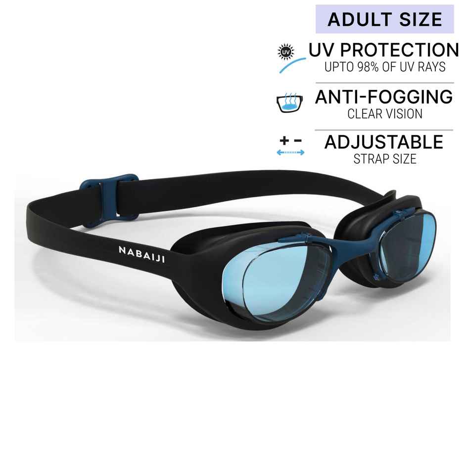 Decathlon Nabaiji Adult UV Protected Swimming Goggles | Black | L