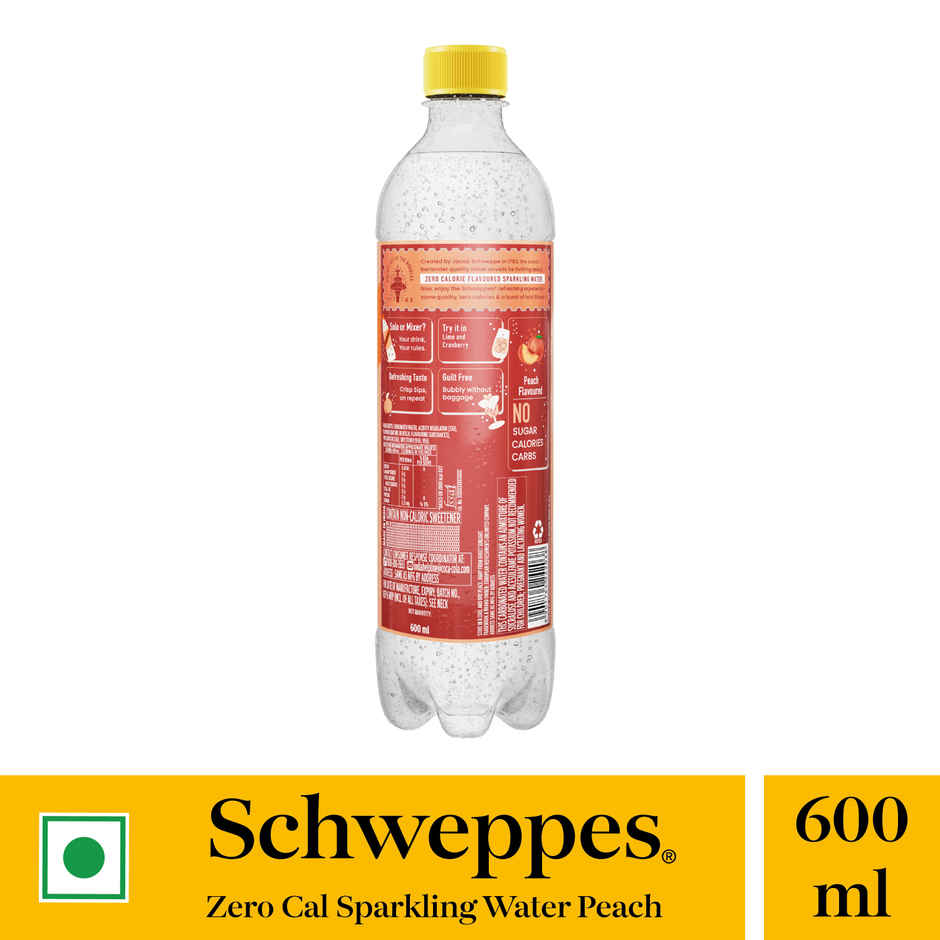 Schweppes Sparkling Water Peach | Zero Calories Flavoured Sparkling Water | The Coca-Cola Company
