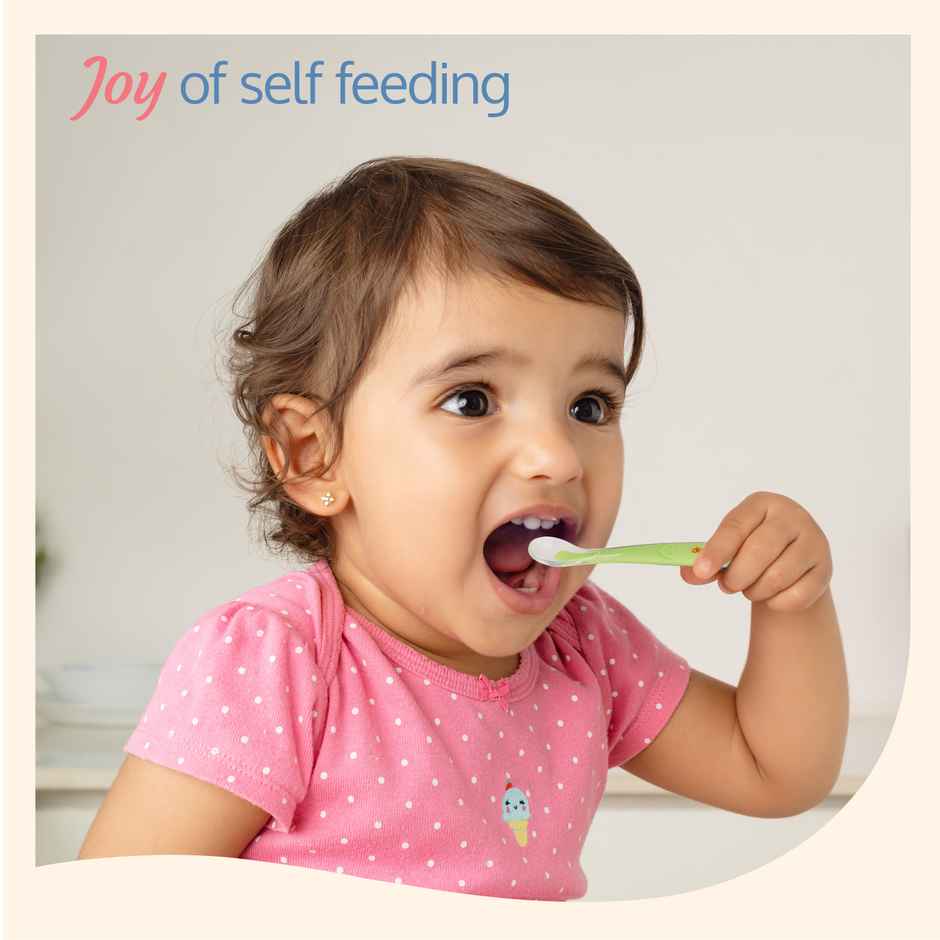 LuvLap Baby Feeding Spoon Set Of 2 | Bpa Free With Food Grade Silicone Tip | 4 Months+ | 16 Cm