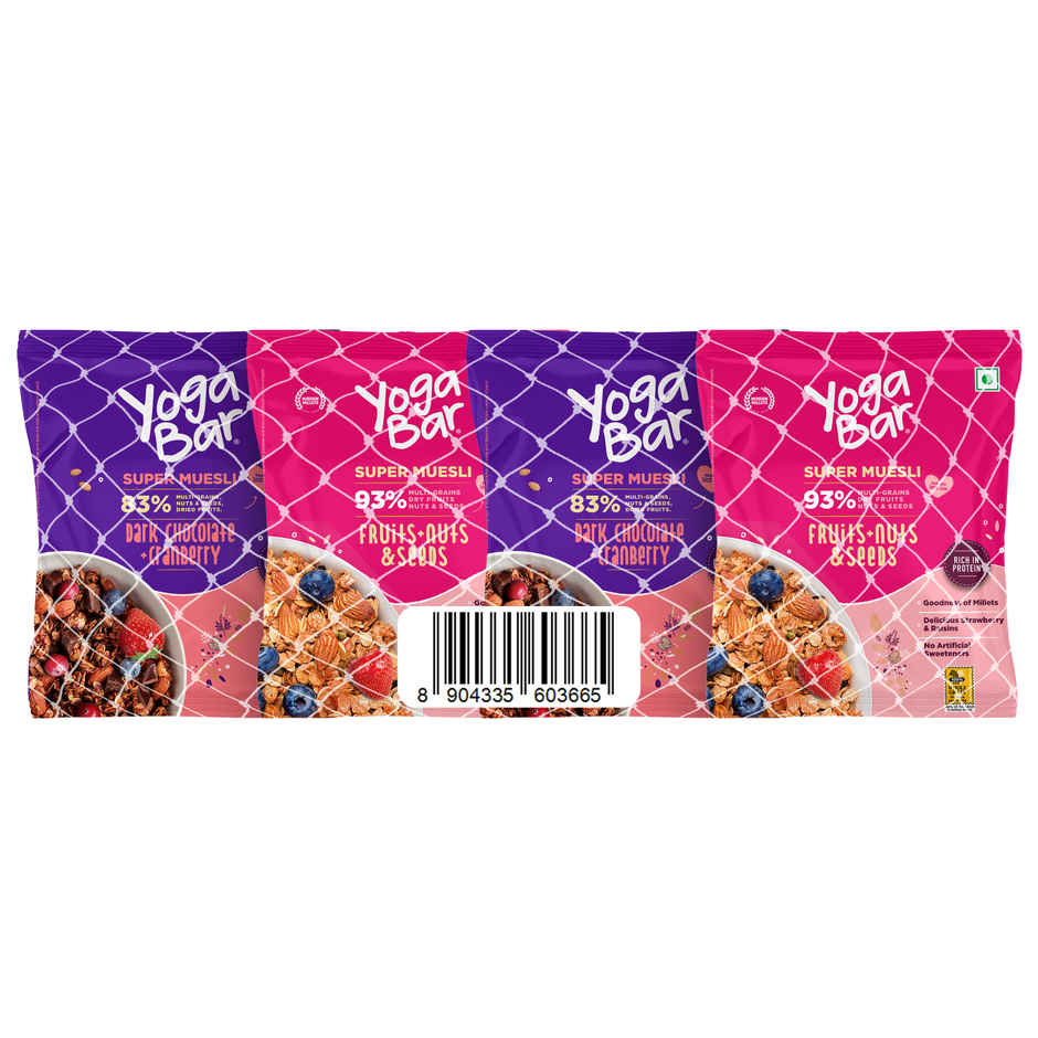 Yoga Bar Dark Chocolate + Cranberry & Fruit + Nuts & Seeds Muesli