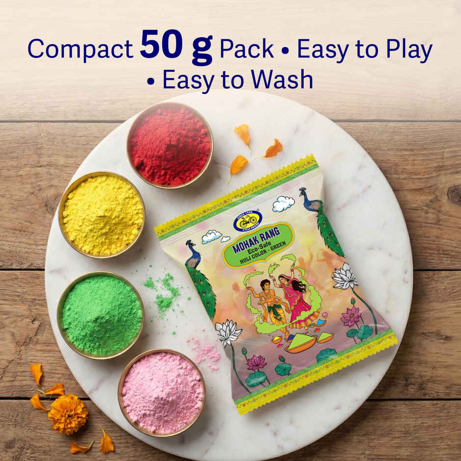 Mohak Rang Eco-Safe Holi Colour | Green | Cycle