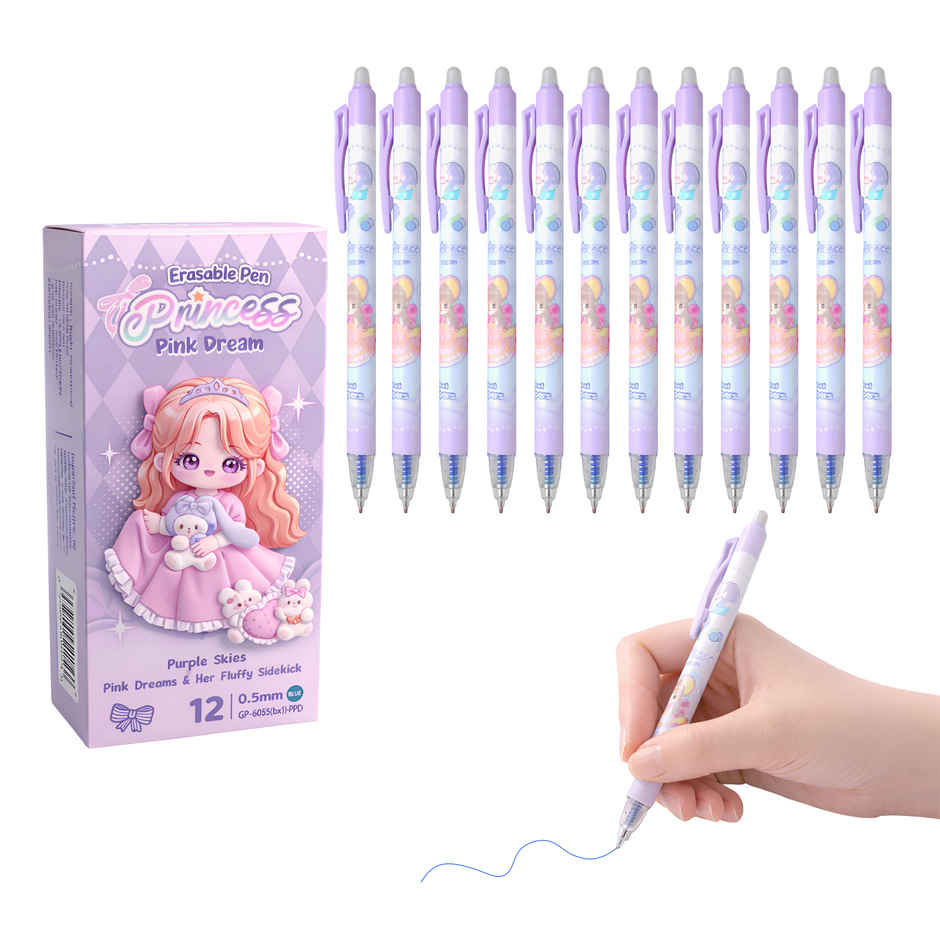 Toyshine Doll Theme Retractable Erasable Gel Pen 0.5mm | Blue Ink