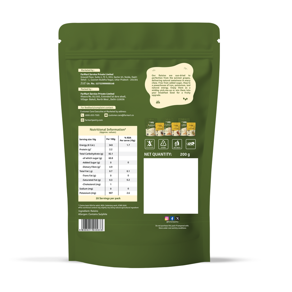 FarMart Pantry Pure Premium Seedless Raisins | Kishmish