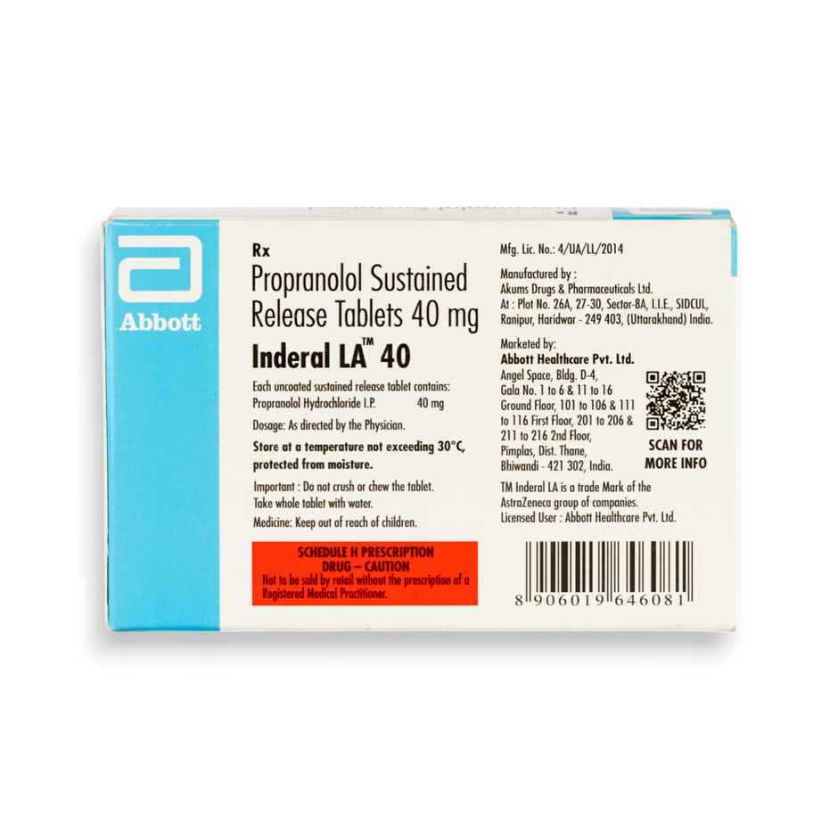 Inderal LA 40 Tablet SR